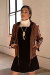 Handmade Hooded 70s Leather Jacket XS/S