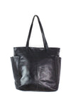 Minimalist Black Leather Tote