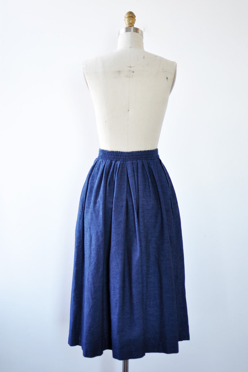 Denim Horn Button Skirt XS/S