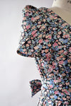 Black Floral Petal Dress M/L