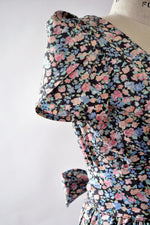 Black Floral Petal Dress M/L