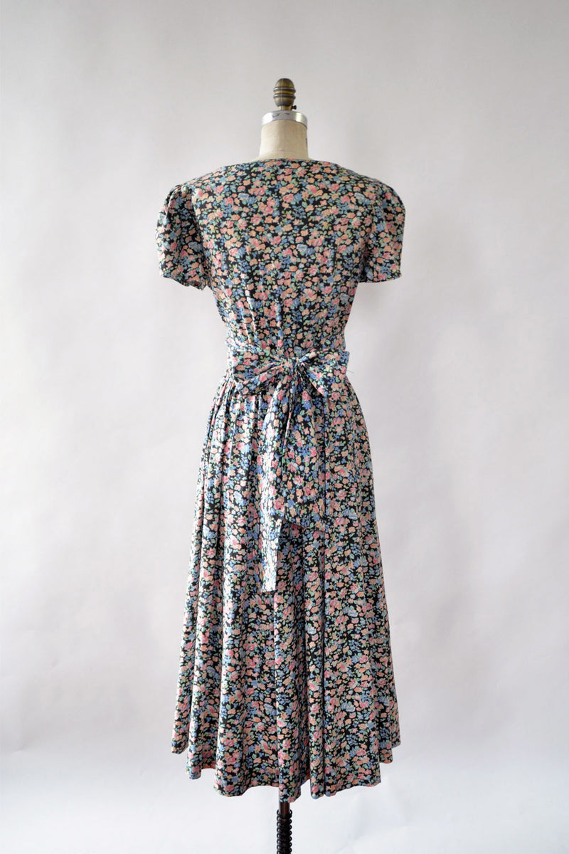 Black Floral Petal Dress M/L