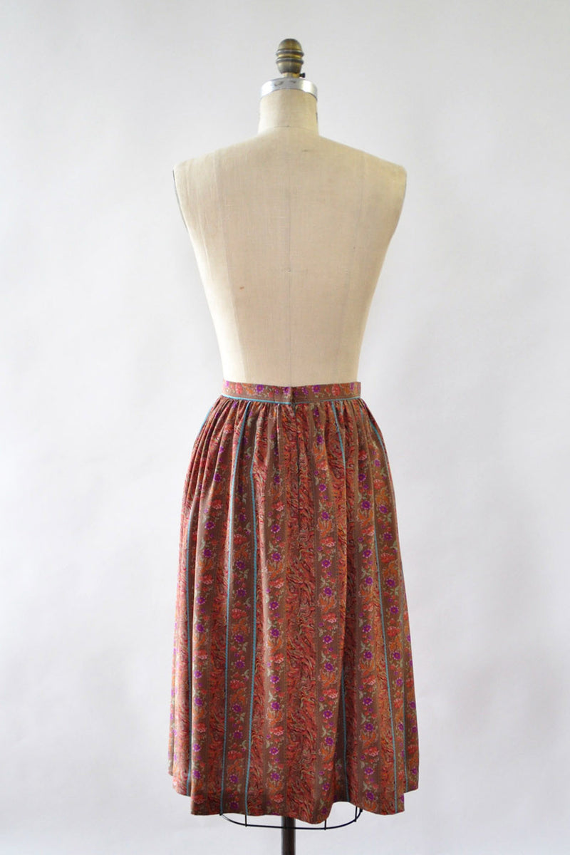 Clarissa Floral Stripe Skirt M