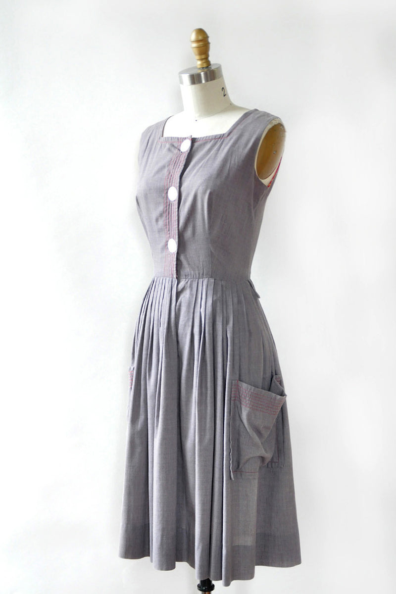 Gray Garden Cotton Dress XS/S