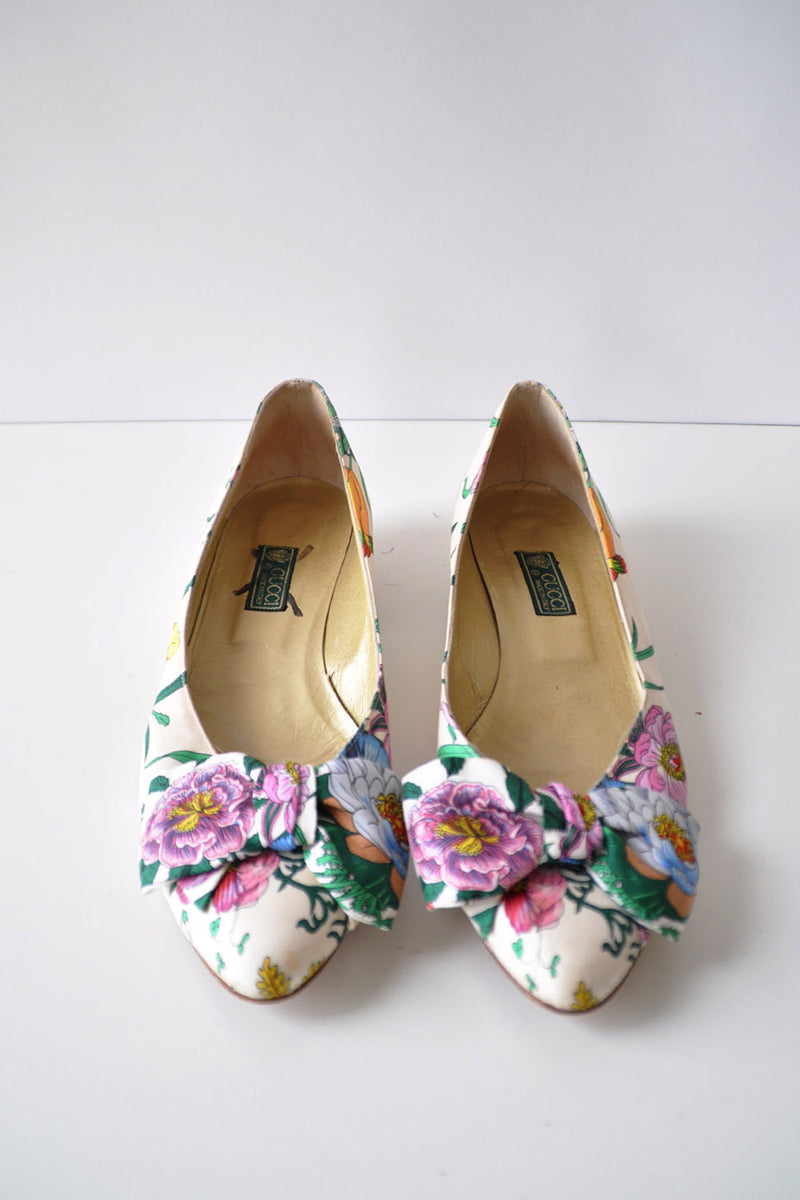 Flora Gucci Bow Heels 37.5