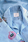 Chambray Embroidered Fiesta Blouse