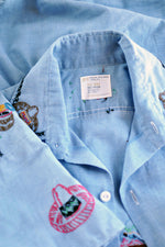 Chambray Embroidered Fiesta Blouse