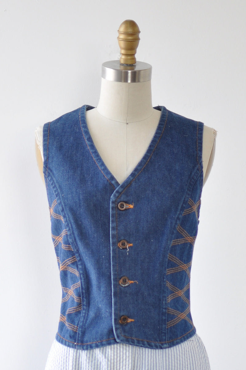 Zag on 'Em Denim Vest S