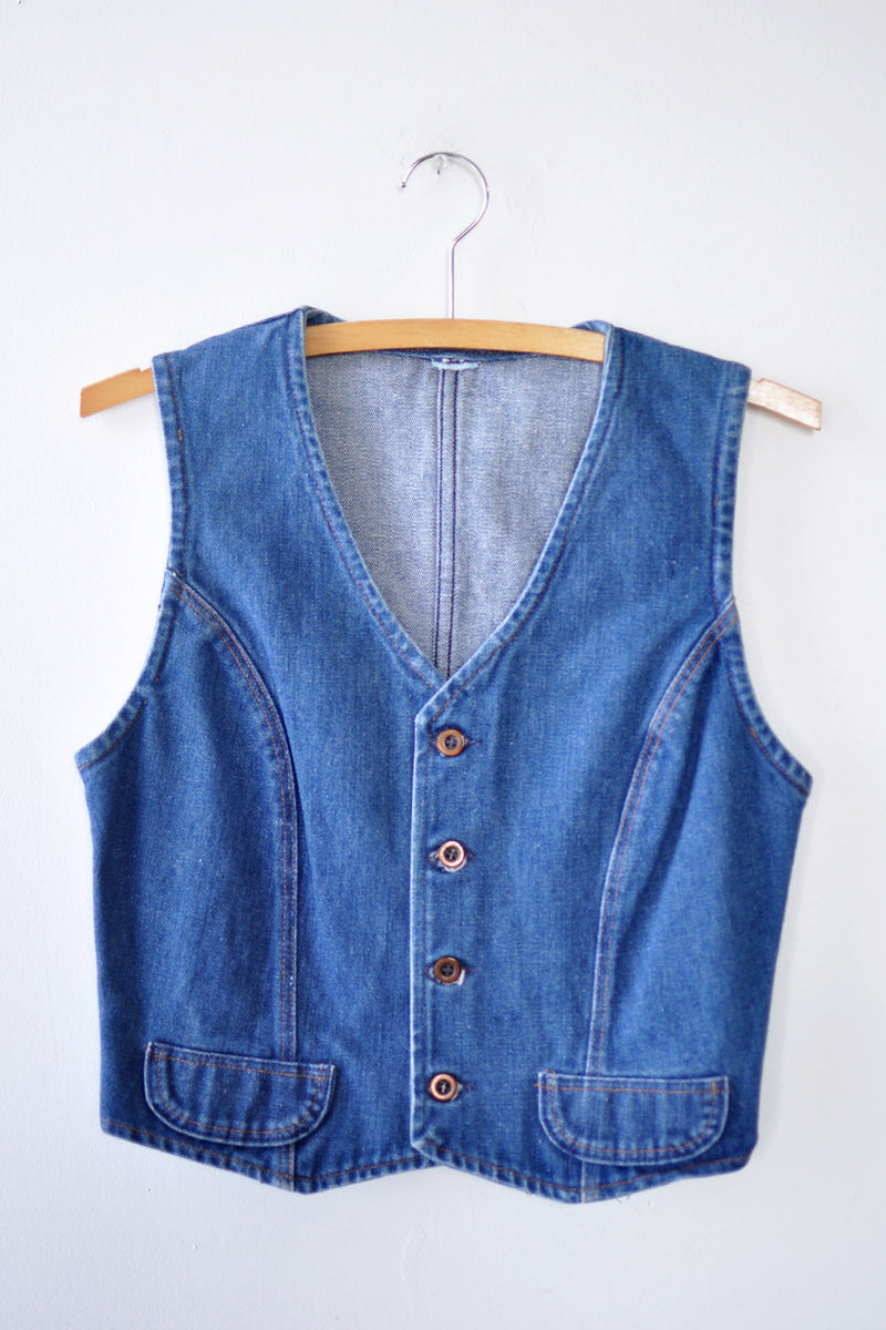 Cropped Denim Vest S – OMNIA