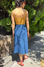 Denim Double Zip 70s Skirt XS