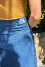 Denim Double Zip 70s Skirt XS