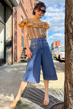 Gamin Flared Denim Gauchos S