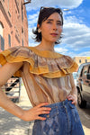 Joveil Golden Ruffle Blouse XS-M