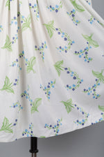 70s Ivory Wildflower Dress S