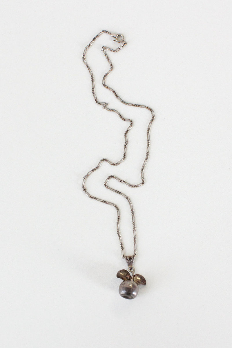 Sterling Apple Pendant Necklace