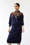 Floral Embroidered Sweater Dress S/M