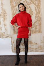 Red Sweatshirt Mini Dress XS/S