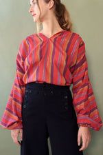 Jeweled Stripe Peasant Blouse M-XL