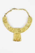 Mayan golden bib necklace