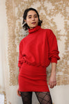 Red Sweatshirt Mini Dress XS/S