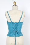 Turquoise Leather Corset S-S/M
