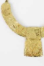 Mayan golden bib necklace