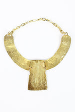 Mayan golden bib necklace