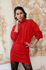 Red Sweatshirt Mini Dress XS/S