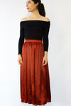 Satin Brick Pleated Skirt S