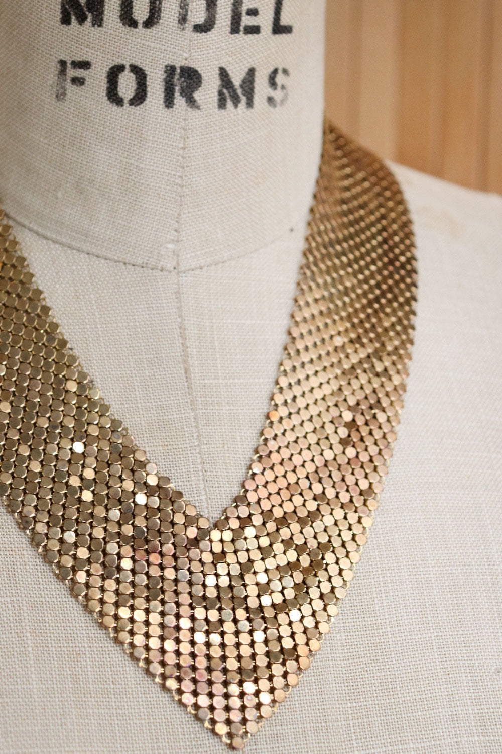 Goldtone Metal Mesh Scarf Necklace