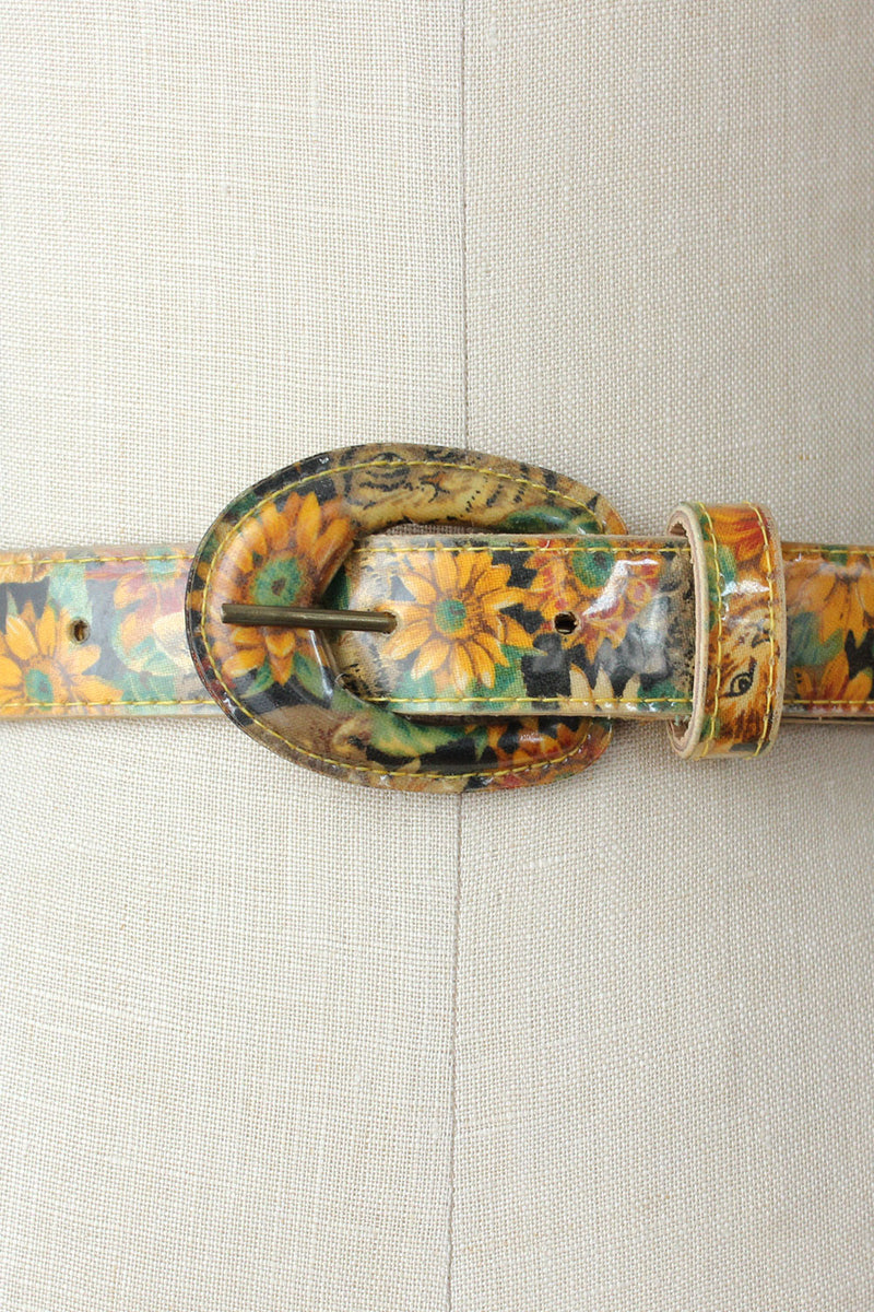 Feline Floral Novelty Belt