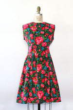 Vibrant Hot Pink Rose Dress M/L