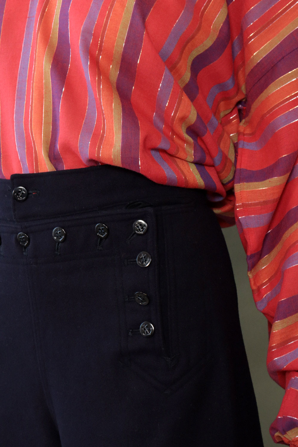 Navy Blue Wool Sailor Pants M
