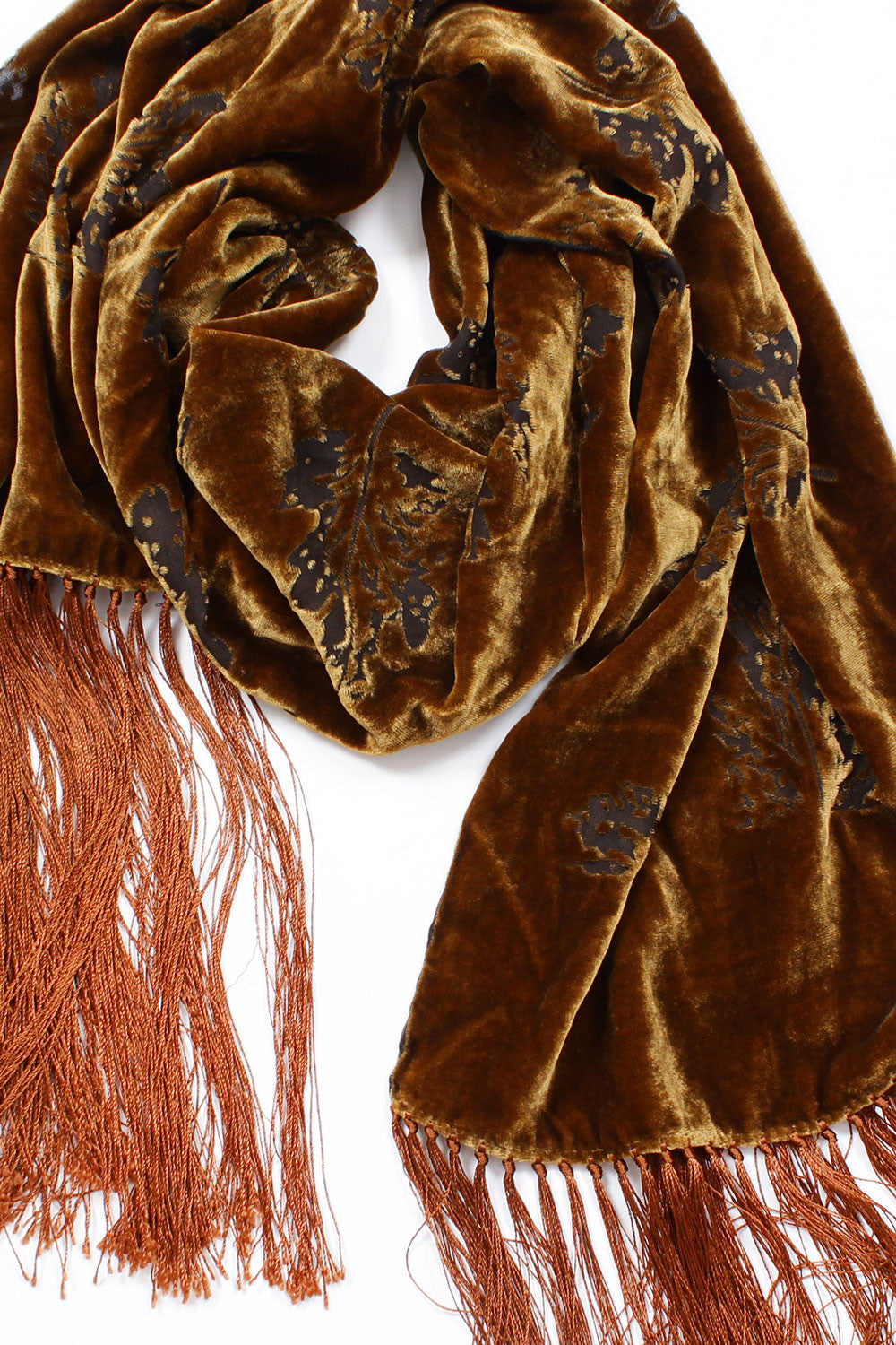 Golden Velvet Burnout Scarf