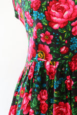 Vibrant Hot Pink Rose Dress M/L