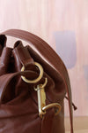 Chestnut Leather Bucket Sling Bag