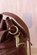 Chestnut Leather Bucket Sling Bag