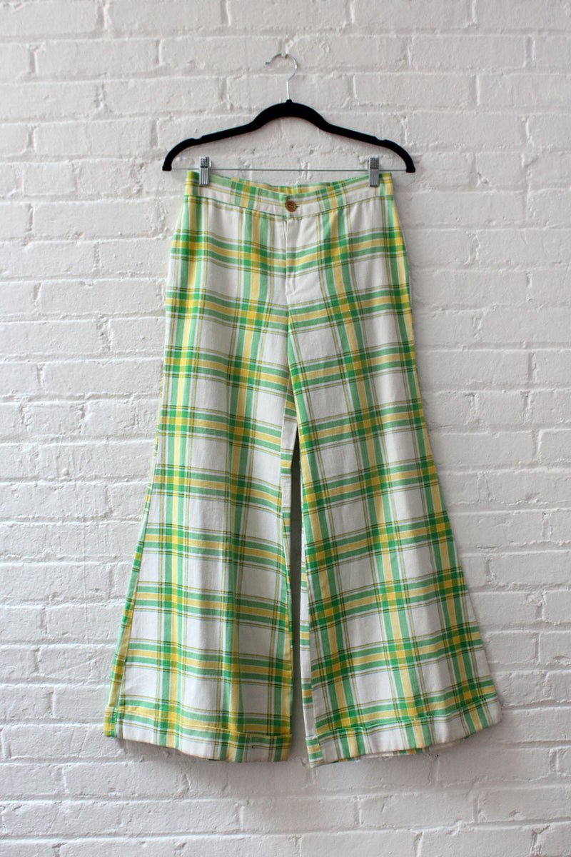 Lime Plaid Elephant Bells S/M