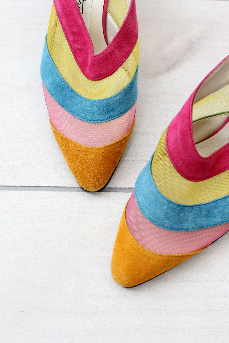 Juicy Fruit Mesh Mules 6 1/2