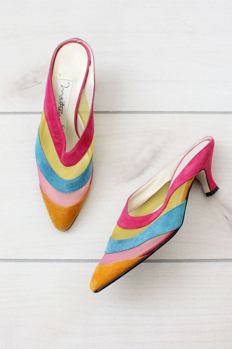 Juicy Fruit Mesh Mules 6 1/2