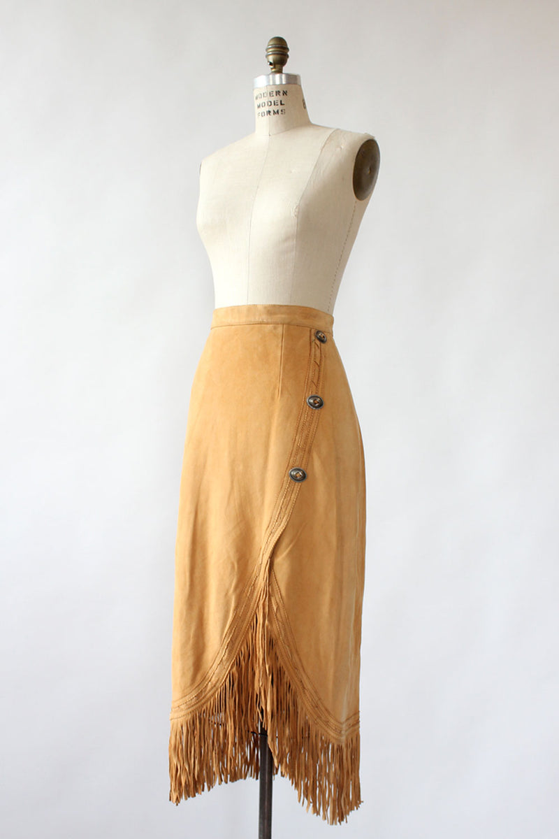 Deerskin Fringe Conch Skirt S/M