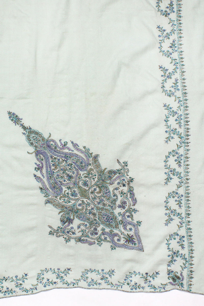 Mint Embroidered Shawl • XL