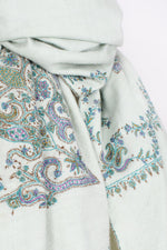 Mint Embroidered Shawl • XL