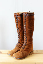 Aria Suede Lace Up Boots 6 1/2