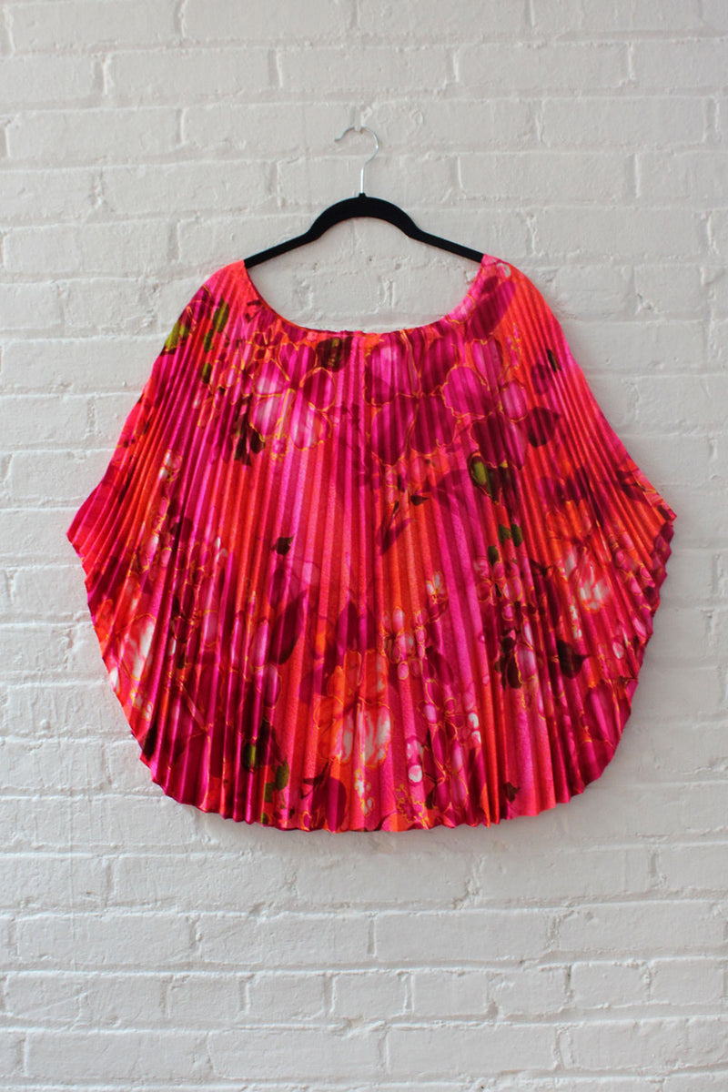 Neon Aloha Pleated Poncho OS