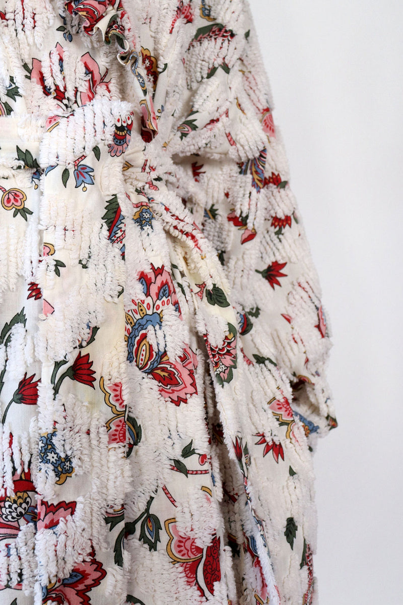 Floral Chenille Belted Robe M/L