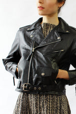 Cropped Leather Moto Jacket XS/S