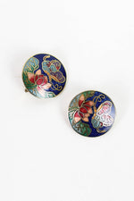 Butterfly Cloisonne Clip Earrings