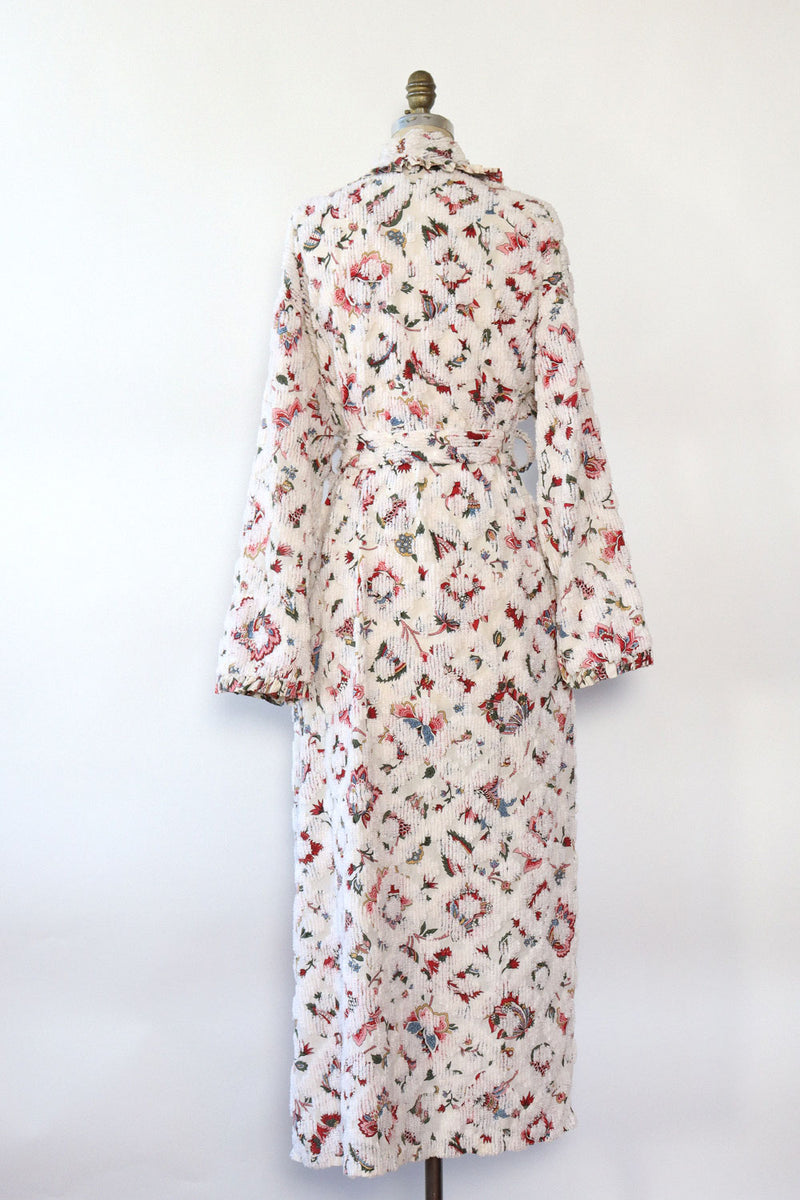 Floral Chenille Belted Robe M/L