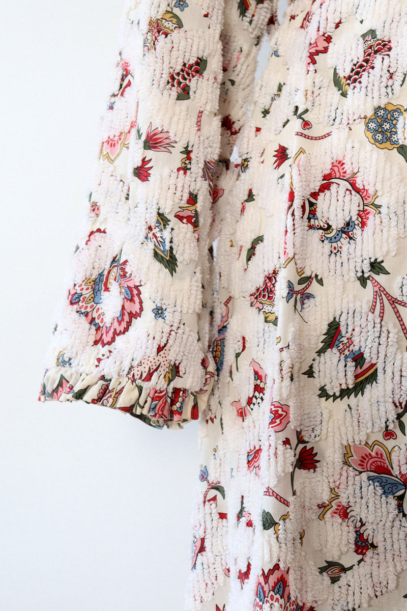 Floral Chenille Belted Robe M/L